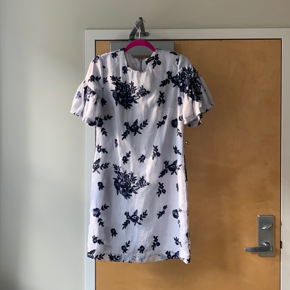 Light blue floral banana republic dress